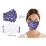 Bellatex rúško dvojvrstvové s vreckom pre Nano filter 1234/168 fialová kytička M návod a manuál